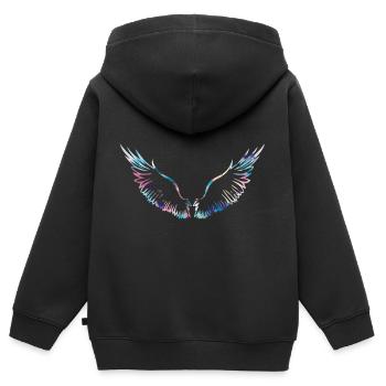 angelwings,flügel,aquarell,rot,engelsflügel - Kinder Premium Organic Zip Hoodie - Schwarz - Hinten - AI Model Kid Male (0cm)