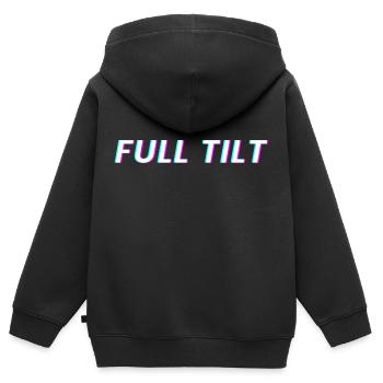 Inclinaison complète - Sweat Premium à capuche zippé enfant bio - noir - Dos - AI Model Kid Male (0cm)