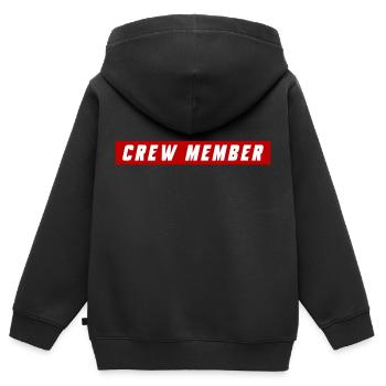 Membre d’équipage - Sweat Premium à capuche zippé enfant bio - noir - Dos - AI Model Kid Male (0cm)