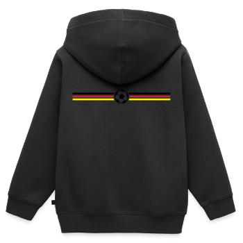 fussball streifen deutschland - Kinder Premium Organic Zip Hoodie - Schwarz - Hinten - AI Model Kid Male (0cm)