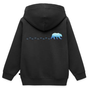 Laufender Eisbär - Kinder Premium Organic Zip Hoodie - Schwarz - Hinten - AI Model Kid Male (0cm)