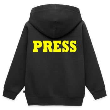 Presse - Sweat Premium à capuche zippé enfant bio - noir - Dos - AI Model Kid Male (0cm)