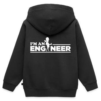 Ich bin ein Ingenieur! - Kinder Premium Organic Zip Hoodie - Schwarz - Hinten - AI Model Kid Male (0cm)