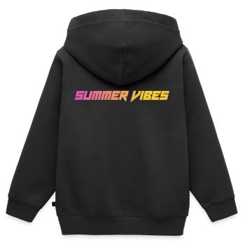 SUMMER VIBES - Sweat Premium à capuche zippé enfant bio - noir - Dos - AI Model Kid Male (0cm)