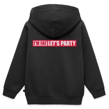 à la grosse laisse faire la fête - Sweat Premium à capuche zippé enfant bio - noir - Dos - AI Model Kid Male (0cm)