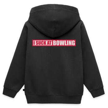 I suck at bowling - Kinder Premium Organic Zip Hoodie - Schwarz - Hinten - AI Model Kid Male (0cm)