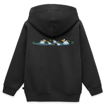 Safari Zoo Animal Safari Zoo - Sweat Premium à capuche zippé enfant bio - noir - Dos - AI Model Kid Male (0cm)