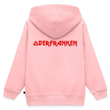 Modisches Heimat OBERFRANKEN Metal-Design - Kinder Premium Organic Zip Hoodie - Rosa - Hinten - AI Model Kid Female (0cm)