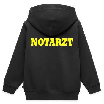 Notarzt - Kinder Premium Organic Zip Hoodie - Schwarz - Hinten - AI Model Kid Male (0cm)