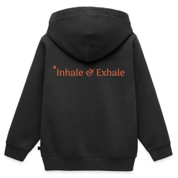 inhale & exhale - Kinder Premium Organic Zip Hoodie - Schwarz - Hinten - AI Model Kid Male (0cm)