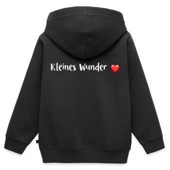 Petit miracle - Sweat Premium à capuche zippé enfant bio - noir - Dos - AI Model Kid Male (0cm)