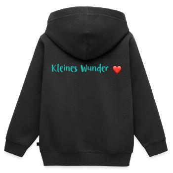 Babysprüche - Schwanger - Kinder Premium Organic Zip Hoodie - Schwarz - Hinten - AI Model Kid Male (0cm)