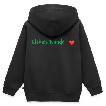 Babysprüche - schwanger - Kinder Premium Organic Zip Hoodie - Schwarz - Hinten - AI Model Kid Male (0cm)