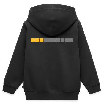 Ladebalken gelb-orange, grau - Kinder Premium Organic Zip Hoodie - Schwarz - Hinten - AI Model Kid Male (0cm)