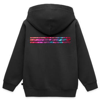 Streifen - Kinder Premium Organic Zip Hoodie - Schwarz - Hinten - AI Model Kid Male (0cm)