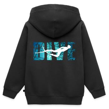 DIVE - Outdoor Riff Taucher - Kinder Premium Organic Zip Hoodie - Schwarz - Hinten - AI Model Kid Male (0cm)
