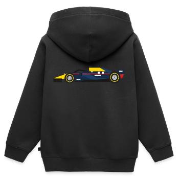 Rennauto Formel Eins 1 F Red Max Weltmeister Bull - Kinder Premium Organic Zip Hoodie - Schwarz - Hinten - AI Model Kid Male (0cm)