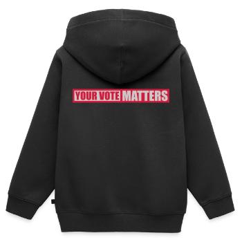 your vote matters Zitat - Kinder Premium Organic Zip Hoodie - Schwarz - Hinten - AI Model Kid Male (0cm)