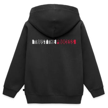 trust the process Quote - Kids Premium Organic Zip-up Hoodie - black - Back - AI Model Kid Male (0cm)