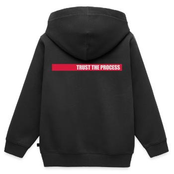 faire confiance au processus Devis - Sweat Premium à capuche zippé enfant bio - noir - Dos - AI Model Kid Male (0cm)