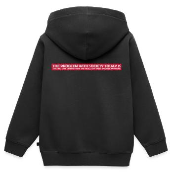boissons de crânes ennemis - Sweat Premium à capuche zippé enfant bio - noir - Dos - AI Model Kid Male (0cm)