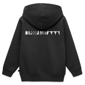 Je fais beaucoup caca - Sweat Premium à capuche zippé enfant bio - noir - Dos - AI Model Kid Male (0cm)