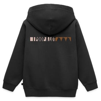 Je fais beaucoup caca - Sweat Premium à capuche zippé enfant bio - noir - Dos - AI Model Kid Male (0cm)