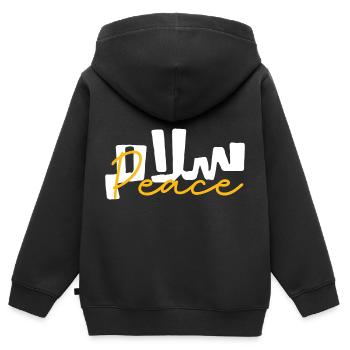 Salam paix - Sweat Premium à capuche zippé enfant bio - noir - Dos - AI Model Kid Male (0cm)