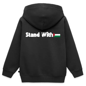 An der Seite Palästinas - Kinder Premium Organic Zip Hoodie - Schwarz - Hinten - AI Model Kid Male (0cm)