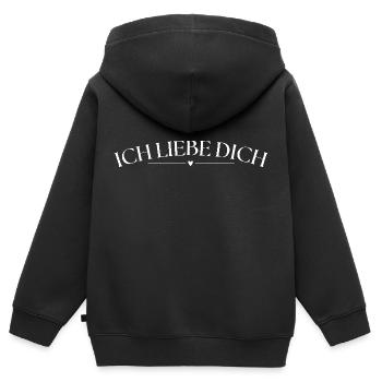 Ich liebe Dich - Kinder Premium Organic Zip Hoodie - Schwarz - Hinten - AI Model Kid Male (0cm)