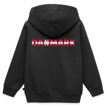 Dänemark - Kinder Premium Organic Zip Hoodie - Schwarz - Hinten - AI Model Kid Male (0cm)