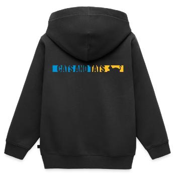cats and tats Zitat - Kinder Premium Organic Zip Hoodie - Schwarz - Hinten - AI Model Kid Male (0cm)