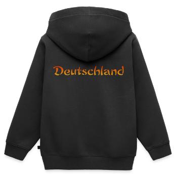 Deutschland Text - Kinder Premium Organic Zip Hoodie - Schwarz - Hinten - AI Model Kid Male (0cm)