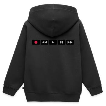 Oldschool Videocontrol - Sweat Premium à capuche zippé enfant bio - noir - Dos - AI Model Kid Male (0cm)