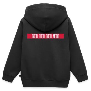 Bar rouge - Sweat Premium à capuche zippé enfant bio - noir - Dos - AI Model Kid Male (0cm)