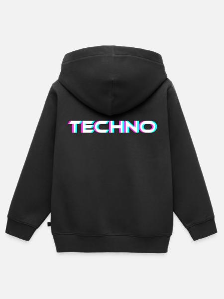 Techno Electro Muziek EDM Hardstyle - Kinder Premium zip hoodie biologisch - zwart