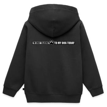 only talking to dog - Kids Premium Organic Zip-up Hoodie - black - Back - AI Model Kid Male (0cm)