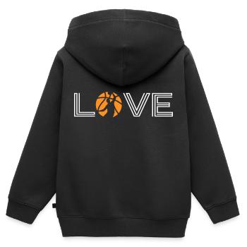 basketball "love-basketball" basketballspiel dunk - Kinder Premium Organic Zip Hoodie - Schwarz - Hinten - AI Model Kid Male (0cm)
