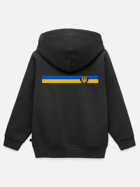 UKRAINE Sportive - Sweat Premium à capuche zippé enfant bio - noir
