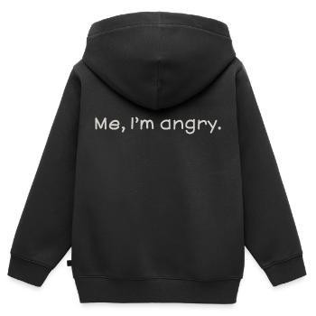 Angry - Kinder Premium Organic Zip Hoodie - Schwarz - Hinten - AI Model Kid Male (0cm)