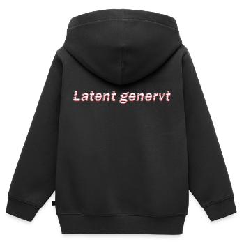 Latent genervt - Kinder Premium Organic Zip Hoodie - Schwarz - Hinten - AI Model Kid Male (0cm)