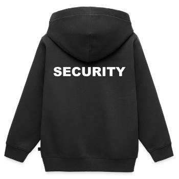 security standart - Kinder Premium Organic Zip Hoodie - Schwarz - Hinten - AI Model Kid Male (0cm)