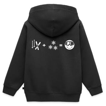skifahrer alpin "ski-love" pulverschnee skiwetter - Kinder Premium Organic Zip Hoodie - Schwarz - Hinten - AI Model Kid Male (0cm)