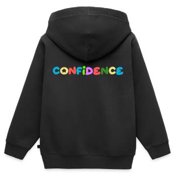 Confiance en soi, pensée positive - Sweat Premium à capuche zippé enfant bio - noir - Dos - AI Model Kid Male (0cm)