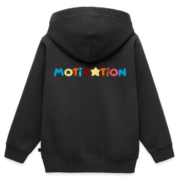 motivation Positive Gedanken - Kinder Premium Organic Zip Hoodie - Schwarz - Hinten - AI Model Kid Male (0cm)