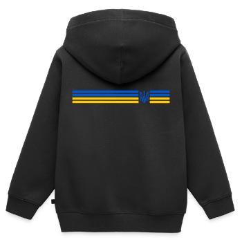 UKRAINE Sportlich - Kinder Premium Organic Zip Hoodie - Schwarz - Hinten - AI Model Kid Male (0cm)