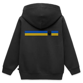 UKRAINE Sportlich - Kinder Premium Organic Zip Hoodie - Schwarz - Hinten - AI Model Kid Male (0cm)