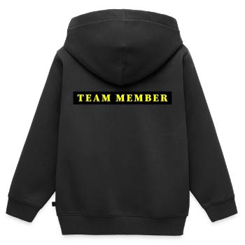 Team Mitglied - Kinder Premium Organic Zip Hoodie - Schwarz - Hinten - AI Model Kid Male (0cm)