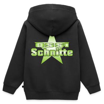Ossi Schnitte - Kinder Premium Organic Zip Hoodie - Schwarz - Hinten - AI Model Kid Male (0cm)