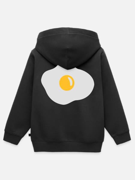 Spiegelei - Ei - Kinder Premium Organic Zip Hoodie - Schwarz